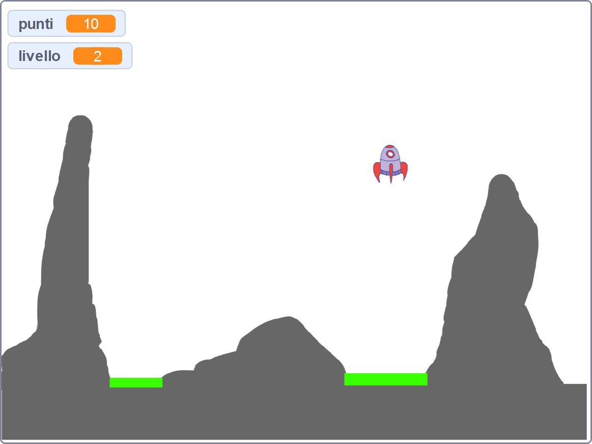 Screenshot del gioco sull'Atterraggio - Scratch Landing